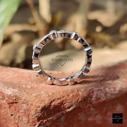 0.38 TCW Round Moissanite Wedding Band - view 4
