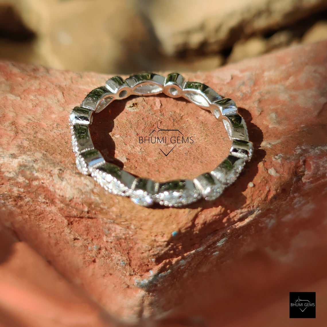 0.38 TCW Round Moissanite Wedding Band - view 3