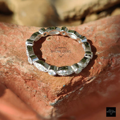 0.38 TCW Round Moissanite Wedding Band - view 3