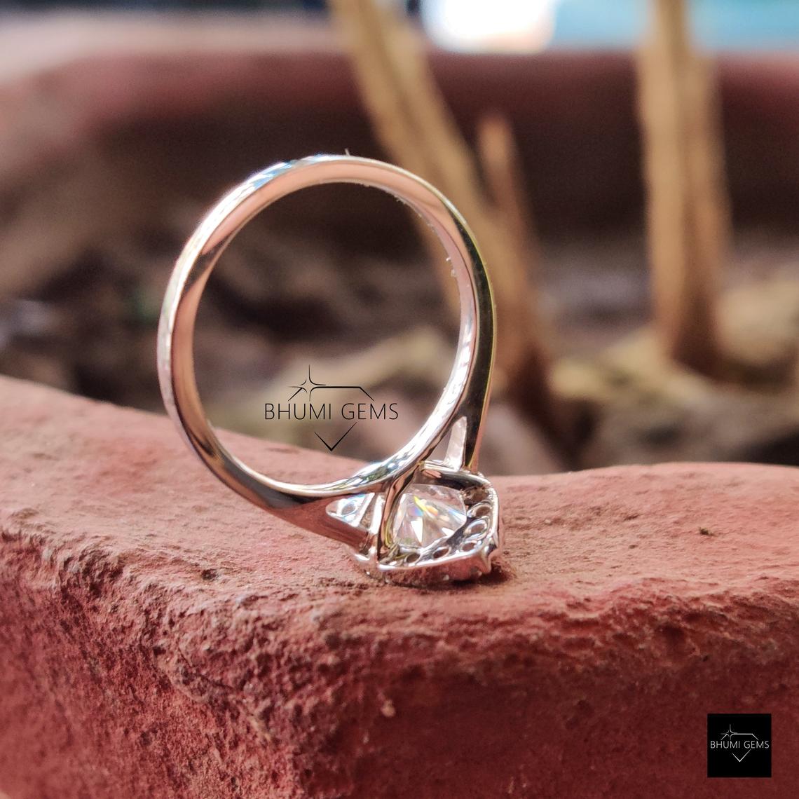 1.19 TCW Marquise Cut Moissanite Halo Engagement Ring - view 6