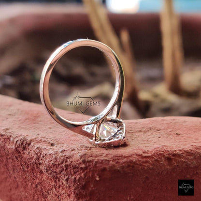 1.19 TCW Marquise Cut Moissanite Halo Engagement Ring - view 6