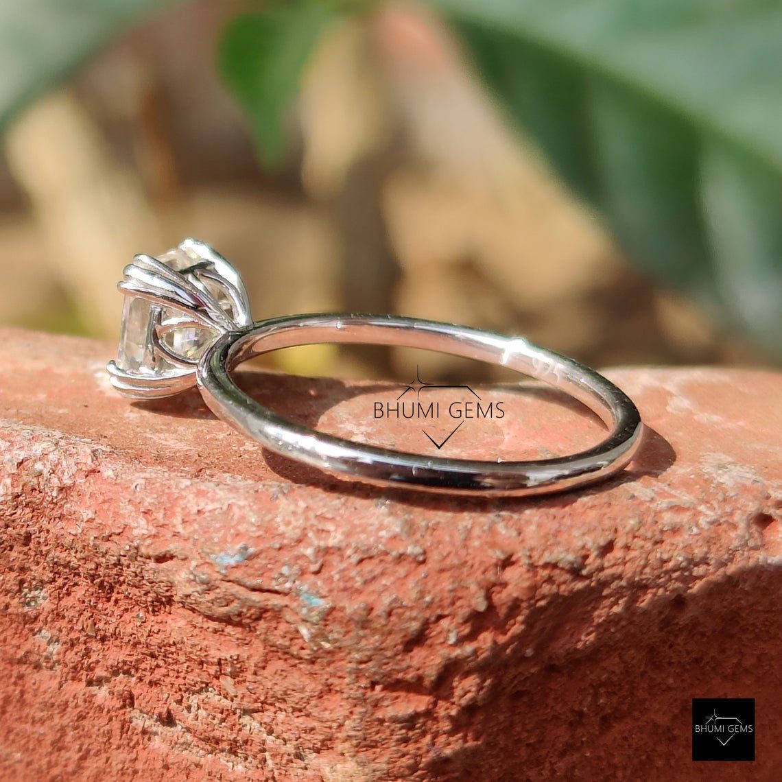 1.46 CT Asscher Moissanite Solitaire Engagement Ring - view 3