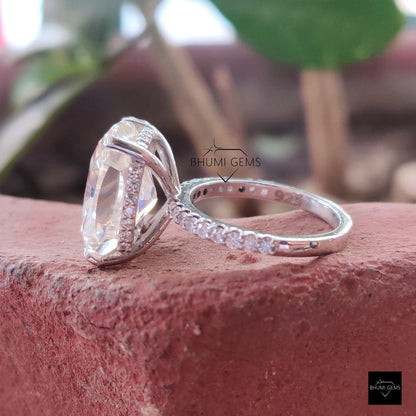 11×8 mm Hidden Halo Moissanite Engagement Ring - view 5