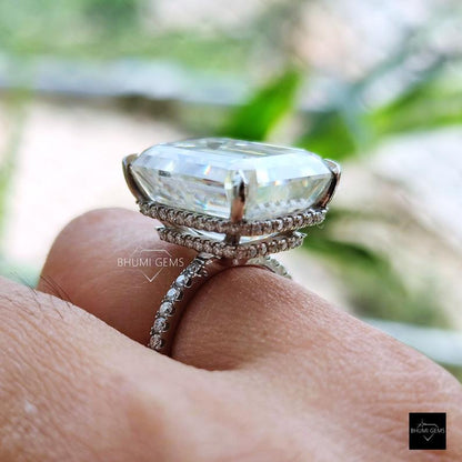 18*14 Emerald Cut Moissanite Engagement Ring - view 5