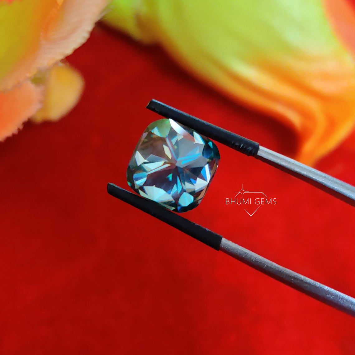 1CT-10CT Dark Blue Cushion Cut VVS1 Moissanite Loose Diamond | Loose Moissanite | Gemstone | For Jewelry Making Ring, Earring, Pendant