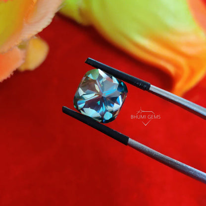 1CT-10CT Dark Blue Cushion Cut VVS1 Moissanite Loose Diamond | Loose Moissanite | Gemstone | For Jewelry Making Ring, Earring, Pendant