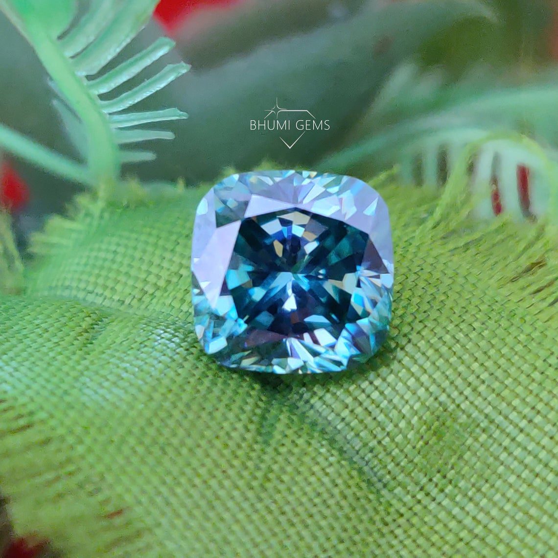 1CT-10CT Dark Blue Cushion Cut VVS1 Moissanite Loose Diamond | Loose Moissanite | Gemstone | For Jewelry Making Ring, Earring, Pendant