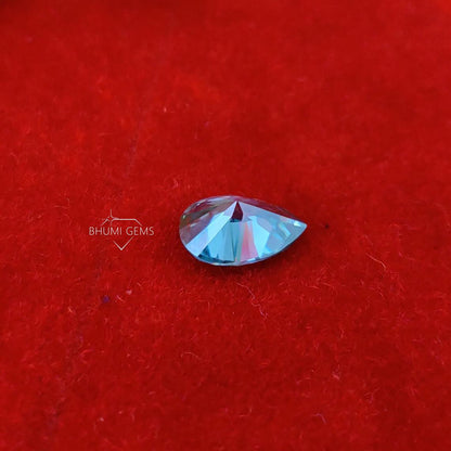 1CT-10CT Dark Blue Pear Cut VVS1 Moissanite Loose Diamond - view 4