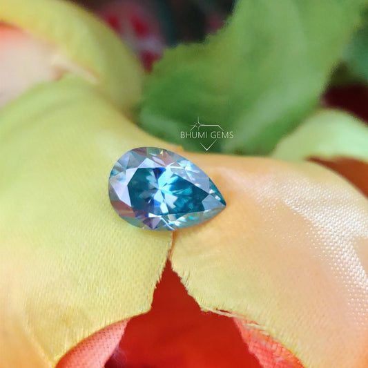 1CT-10CT Dark Blue Pear Cut VVS1 Moissanite Loose Diamond - view 2