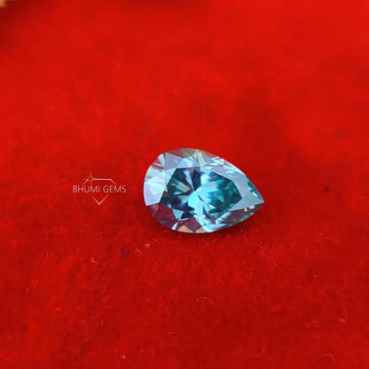 1CT-10CT Dark Blue Pear Cut VVS1 Moissanite Loose Diamond - view 3