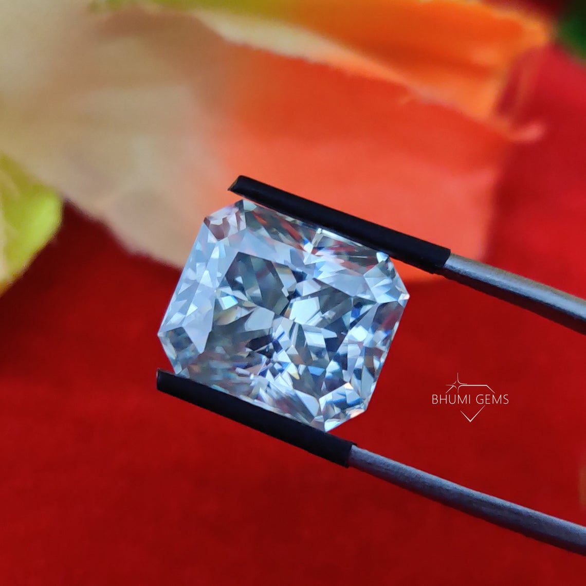 1CT-10CT Light Blue Radiant Cut VVS1 Loose Moissanite Loose Diamond For Making Jewellery Engagement Ring - view 4