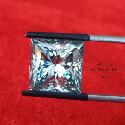 1CT-40CT Light Blue Princess Cut VVS1 Moissanite Loose Diamond - view 3