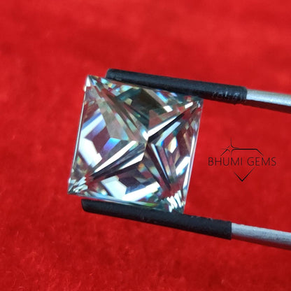 1CT-40CT Light Blue Princess Cut VVS1 Moissanite Loose Diamond - view 6