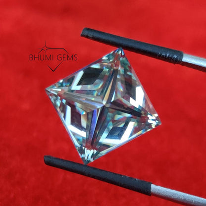 1CT-40CT Light Blue Princess Cut VVS1 Moissanite Loose Diamond - view 5