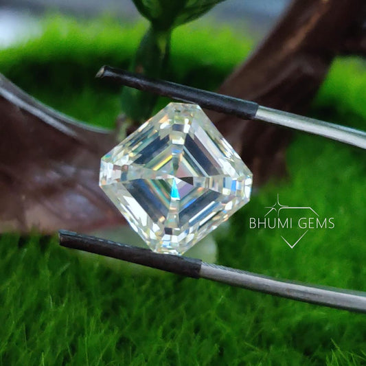 1CT-50CT Asscher Cut VVS1 Colorless Moissanite Loose Diamond - view 2
