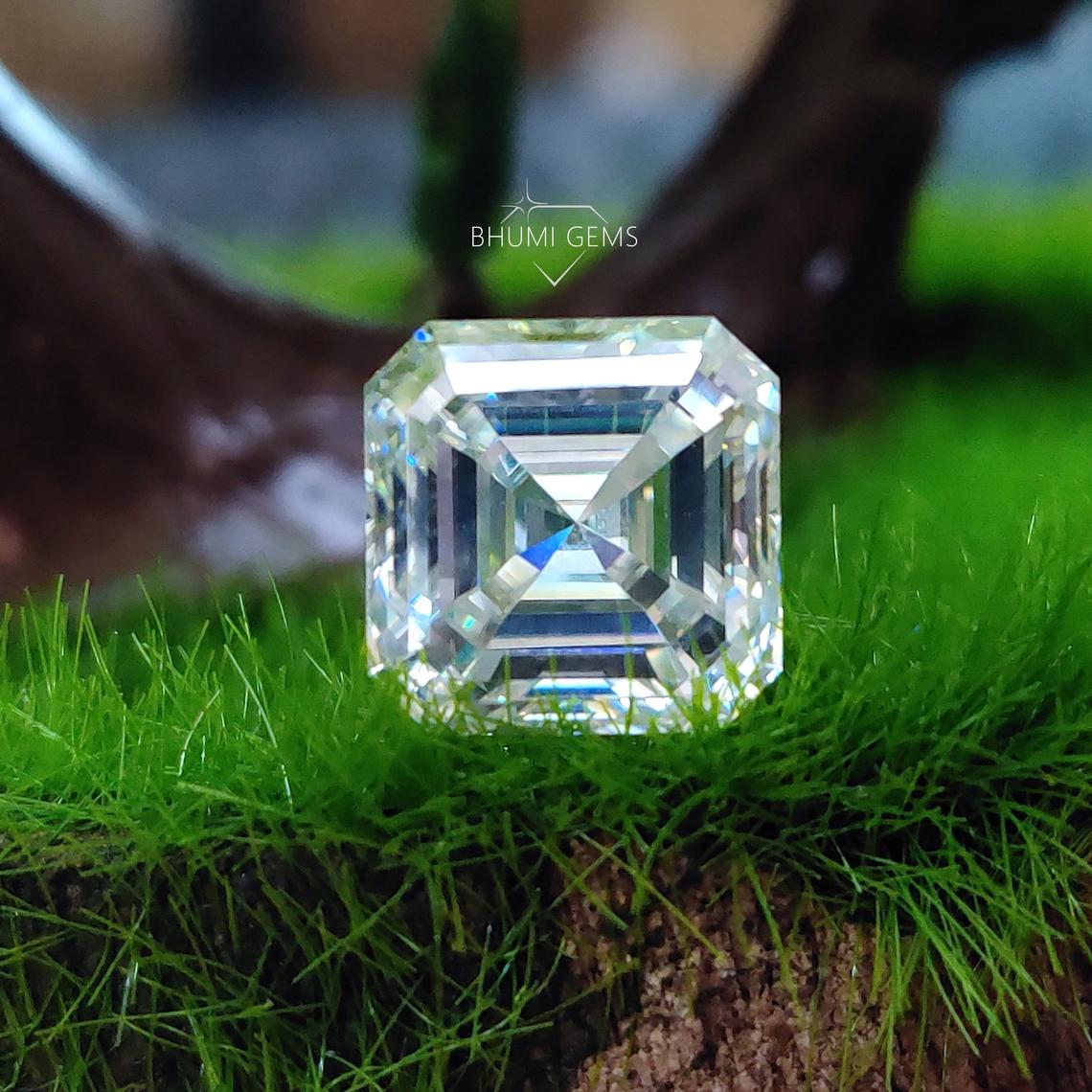 1ct-50ct Asscher cut diamond | Loose Moissanite | Bhumi Gems