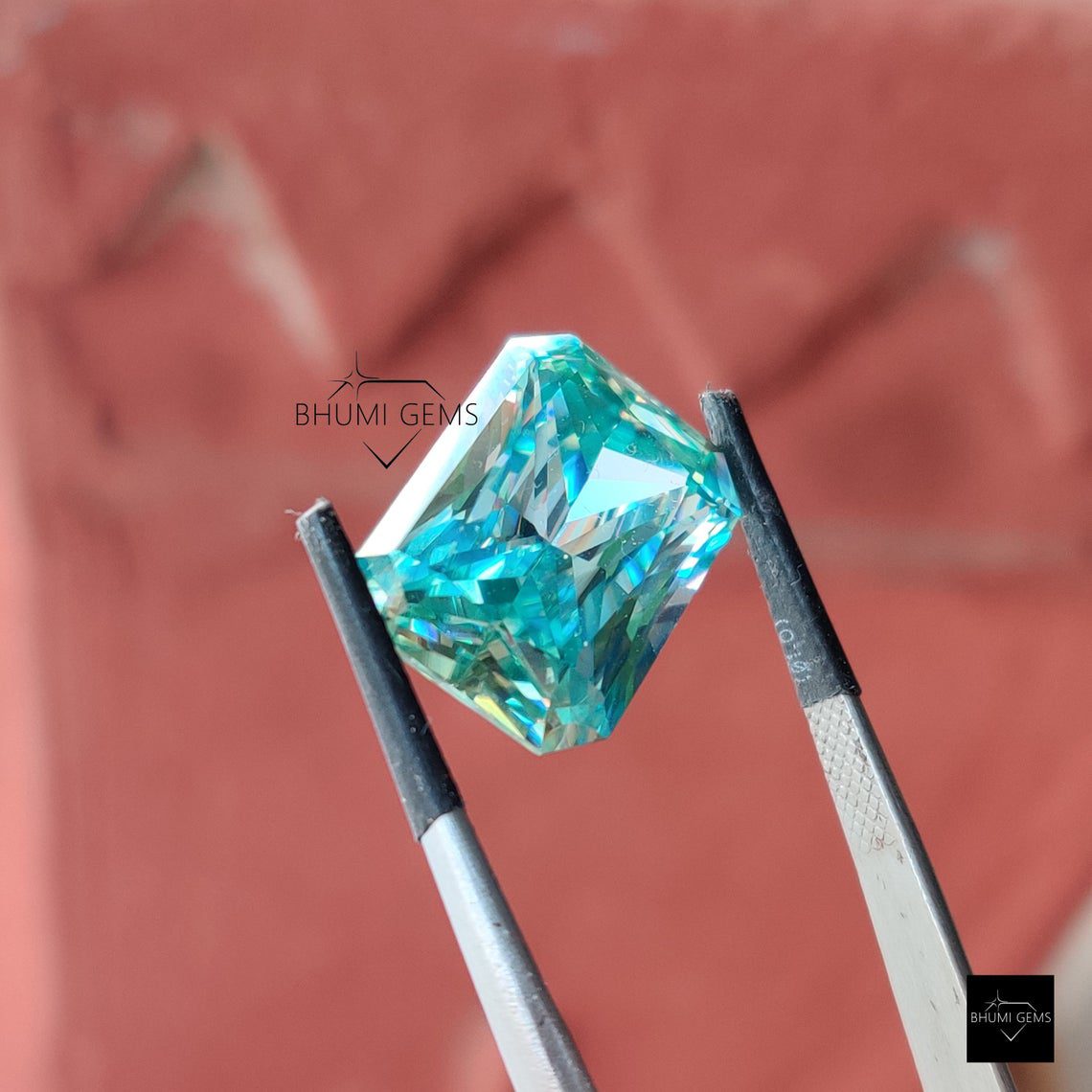 1CT-50CT Blue Radiant Cut VVS1 Loose Moissanite Loose Diamond For Making Jewelry Engagement Ring - view 3