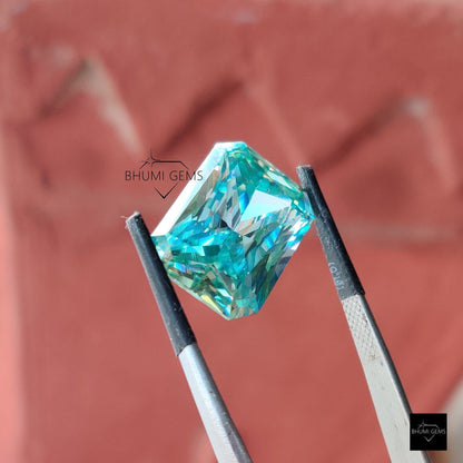 1CT-50CT Blue Radiant Cut VVS1 Loose Moissanite Loose Diamond For Making Jewelry Engagement Ring - view 3