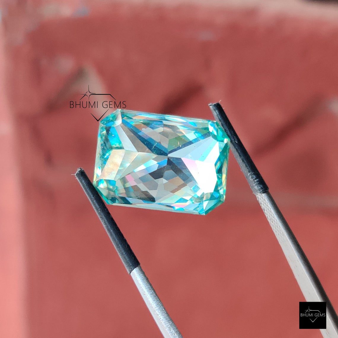 1CT-50CT Blue Radiant Cut VVS1 Loose Moissanite Loose Diamond For Making Jewelry Engagement Ring - view 5