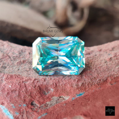 1CT-50CT Blue Radiant Cut VVS1 Loose Moissanite Loose Diamond For Making Jewelry Engagement Ring - view 2