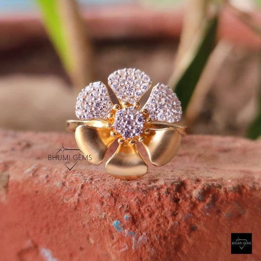 Floral 1 TCW Round Cut Moissanite Engagement Ring - view 2