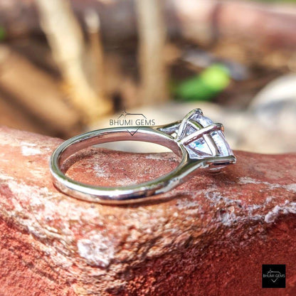 2 CT Marquise Moissanite Solitaire East West Set Engagement Ring - view 6