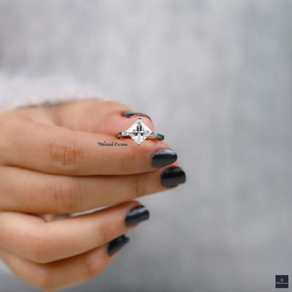 2 CT Princess Moissanite Engagement Ring - view 2