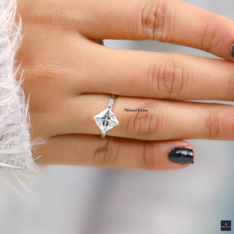 Moissanite Engagement Solitaire Ring