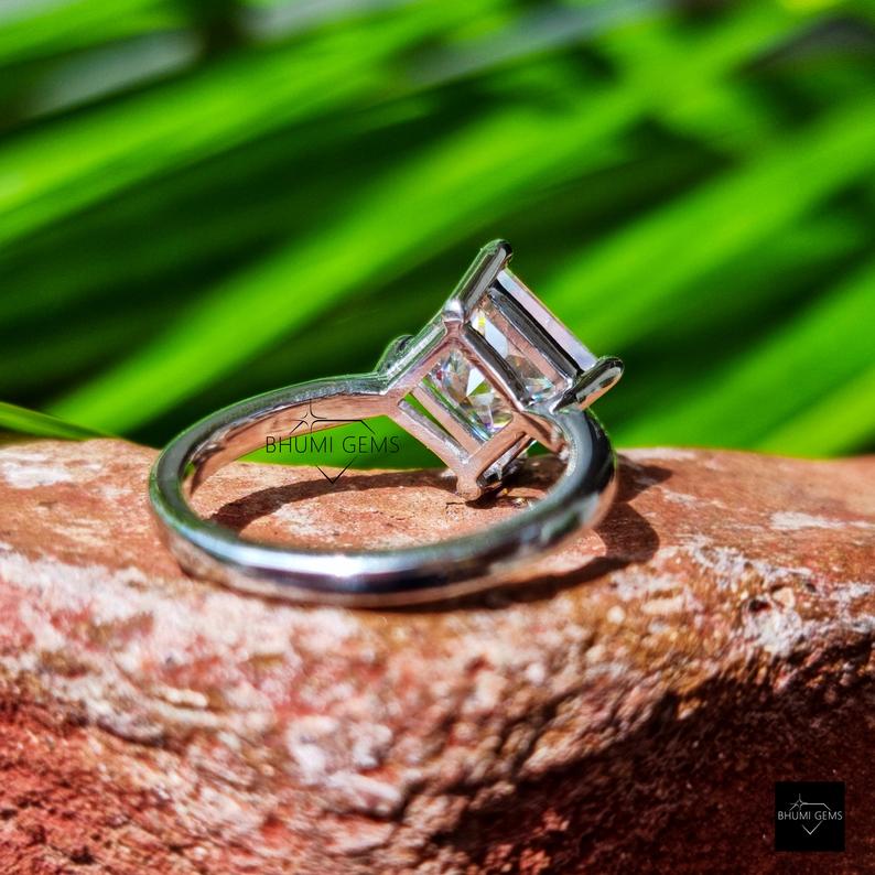2 CT Princess Solitaire Moissanite Ring - view 3