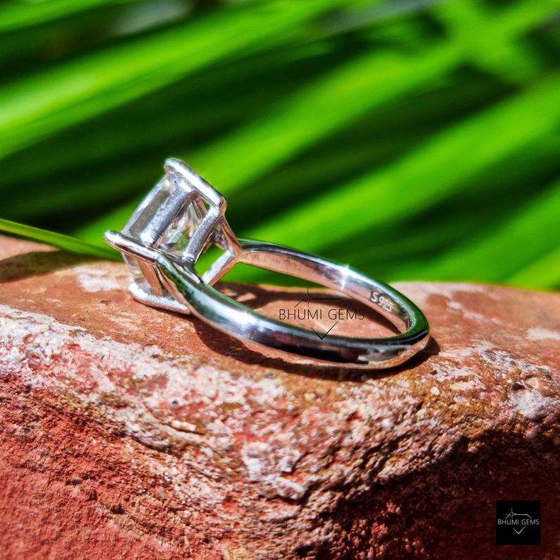 2 CT Princess Solitaire Moissanite Ring - view 4