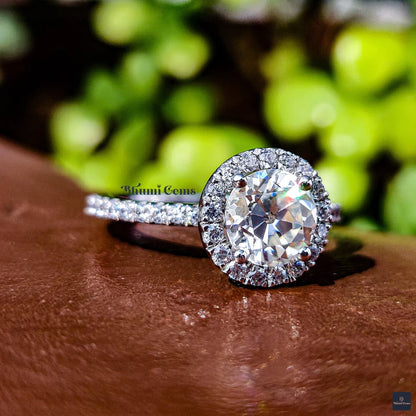 2 CT Round Old European Cut Moissanite Engagement Ring - view 2