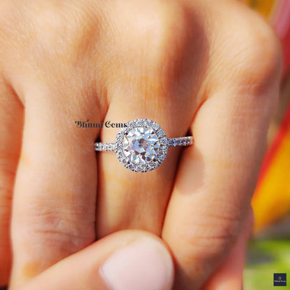 2 CT Round Old European Cut Moissanite Engagement Ring - view 6