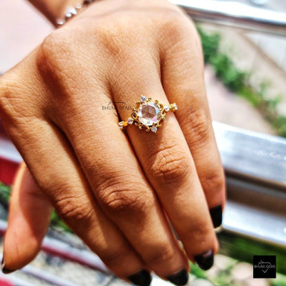 2 CT Round Rose Cut Solitaire Moissanite Engagement Ring - view 5