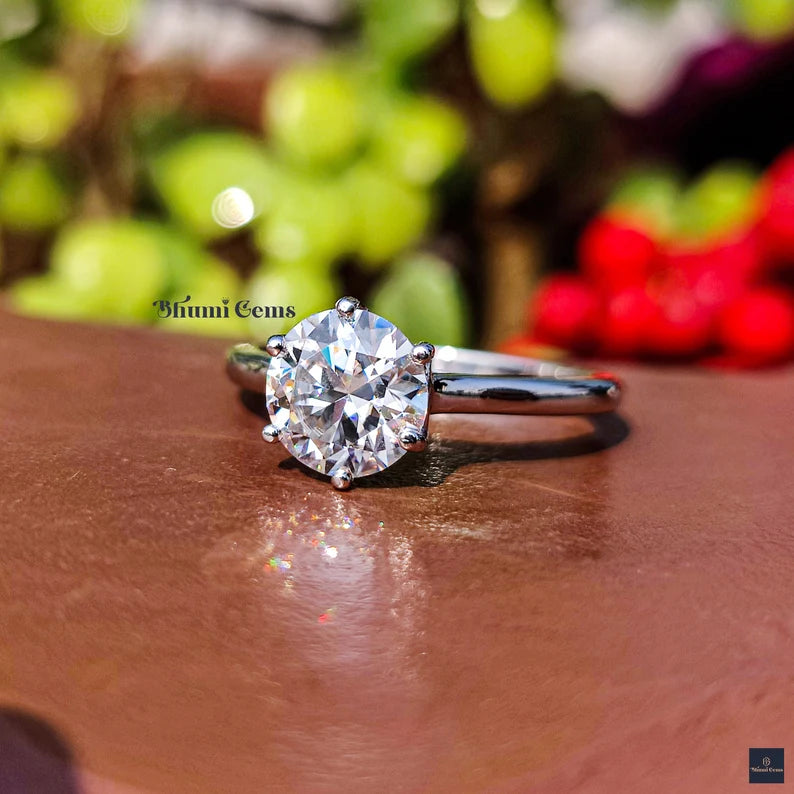 2 CT Round Solitaire Moissanite Ring - view 2