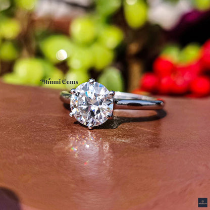 2 CT Round Solitaire Moissanite Ring - view 2