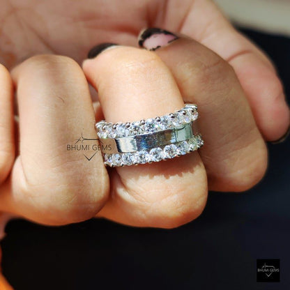 2.00 MM Round Cut Colorless Moissanite Wedding Band - view 3
