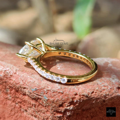 2.04 TCW Marquise Colorless Solitaire Moissanite Ring - view 5