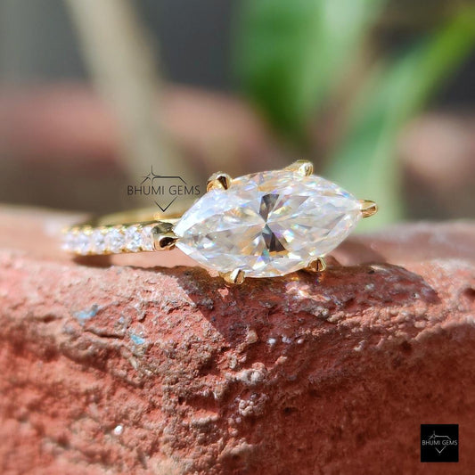 2.04TCW Marquise Cut Ring Set
