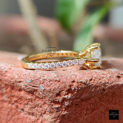 2.04 TCW Marquise Colorless Solitaire Moissanite Ring - view 3