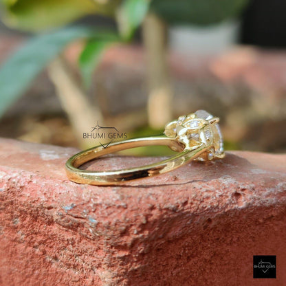 2.14 TCW Round Moissanite Nature Inspired Ring - view 4