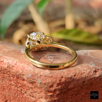 2.14 TCW Round Moissanite Nature Inspired Ring - view 5