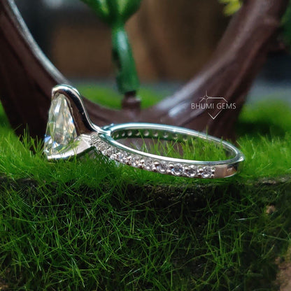2.32TCW Pear Colorless Moissanite Engagement Ring - view 5