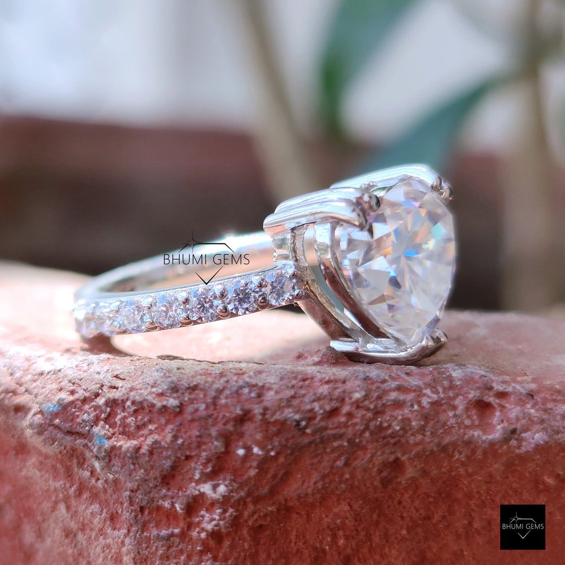 2.70 TCW Heart Cut Moissanite Ring - view 4