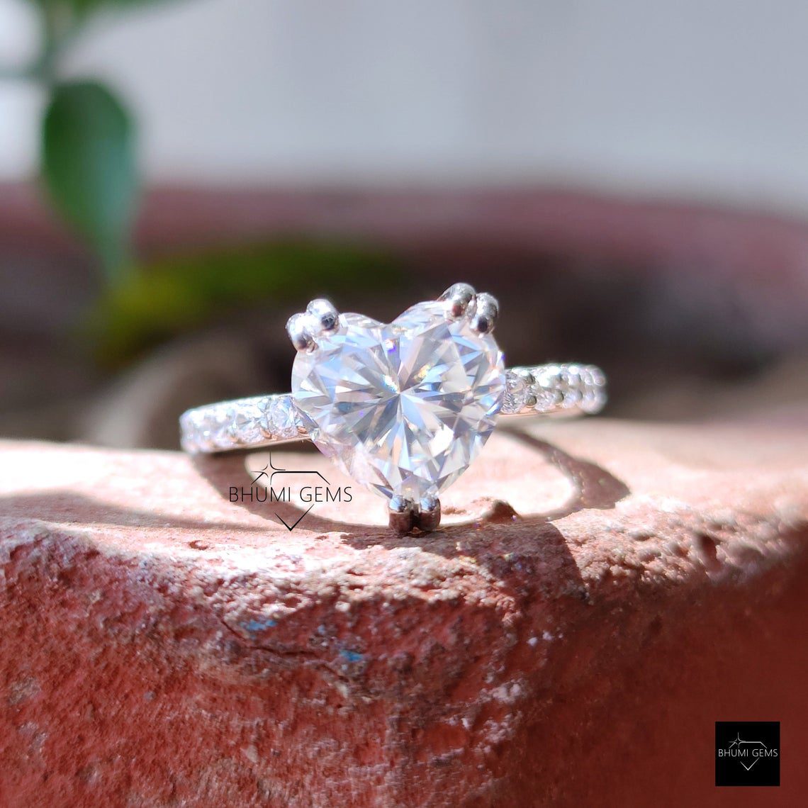2.70 TCW Heart Cut Moissanite Ring - view 3
