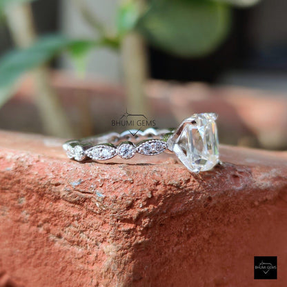 2.16TCW Criss Cut Moissanite Engagement Ring - view 5