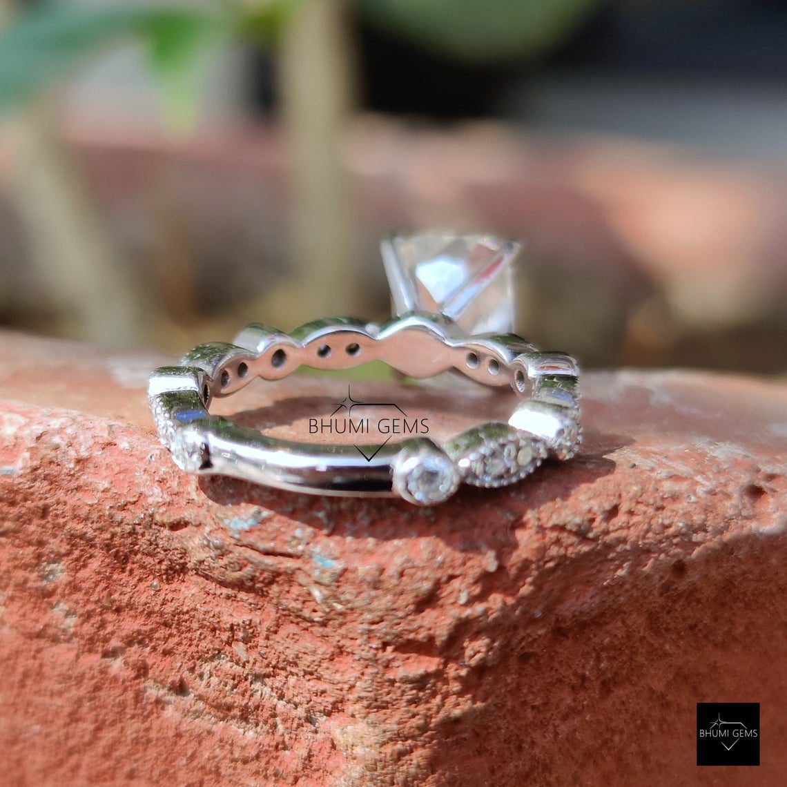 2.16TCW Criss Cut Moissanite Engagement Ring - view 4