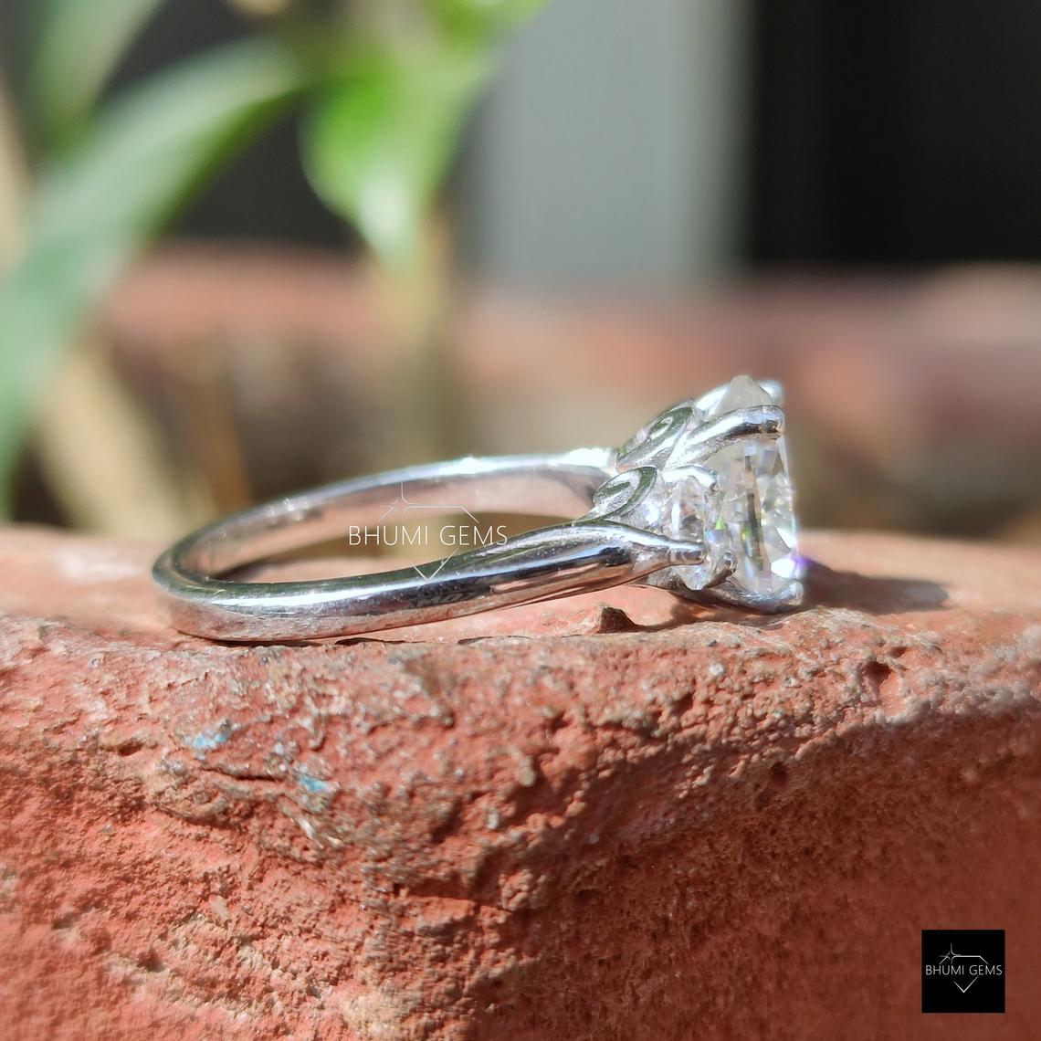 2.38 TCW Oval & Round Cut Moissanite Engagement Ring - view 4