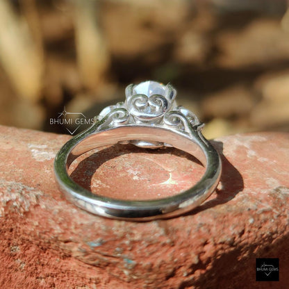 2.38 TCW Oval & Round Cut Moissanite Engagement Ring - view 5