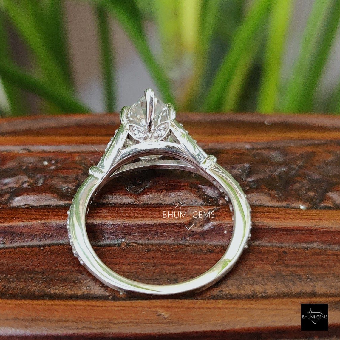 2.27TW Marquise Moissanite Engagement Ring - view 6
