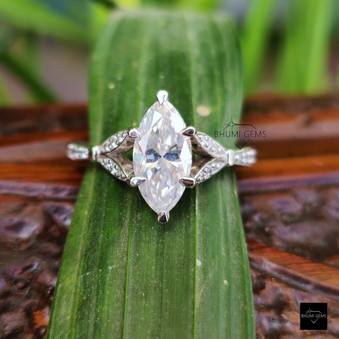 2.47TW Marquise Moissanite Engagement Ring